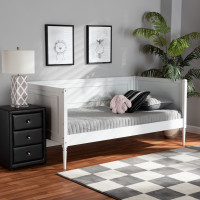Baxton Studio MG0076-White-Daybed Daniella Modern and Contemporary White Finished Wood Daybed 